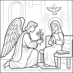 Desenho da Anunciação para Colorir