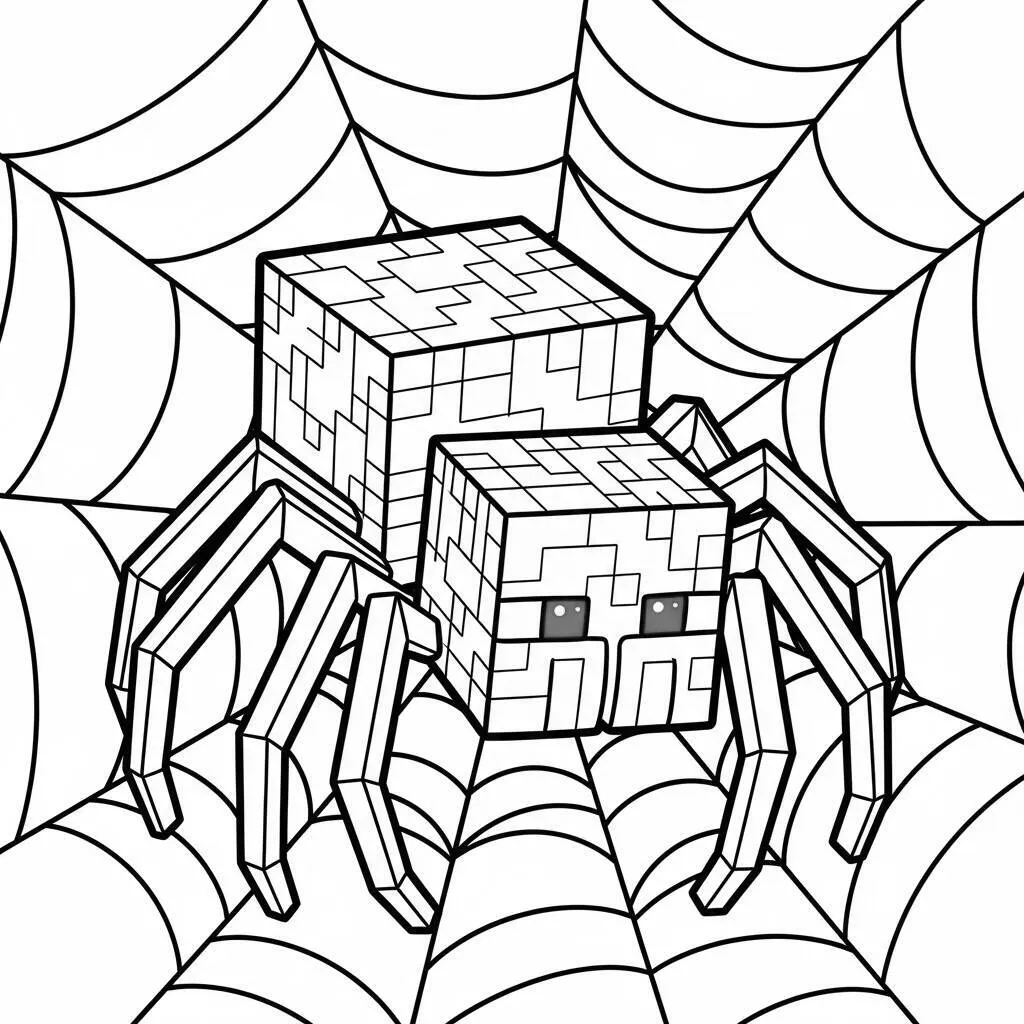 Desenho da Aranha de Minecraft para Colorir