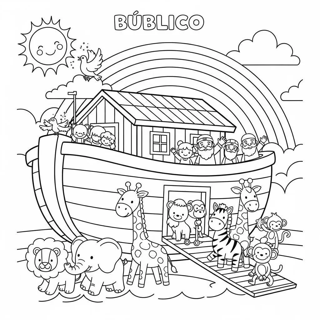 Desenho da Arca de Noé para Colorir