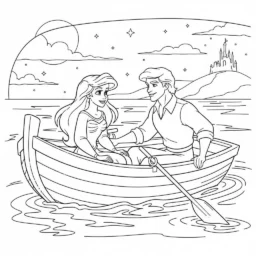 Desenho da Ariel e Príncipe Eric para Colorir