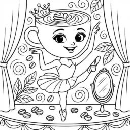 Dibujo de Bailarina Cappuccina bailando para colorear
