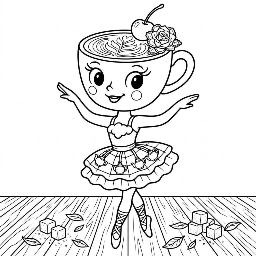 Desenho da Ballerina Cappuccina para colorir