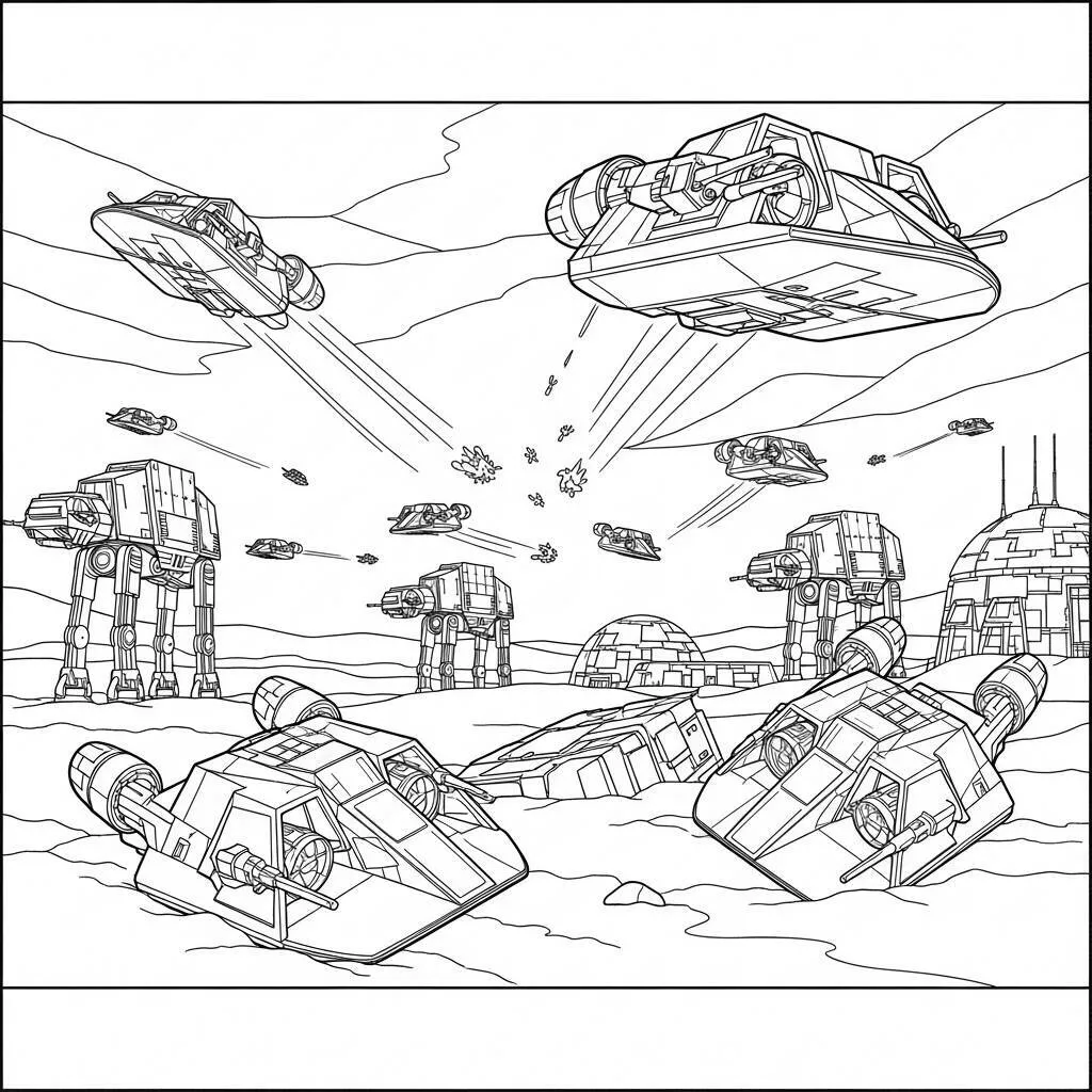 Desenho da Batalha de Hoth para Colorir