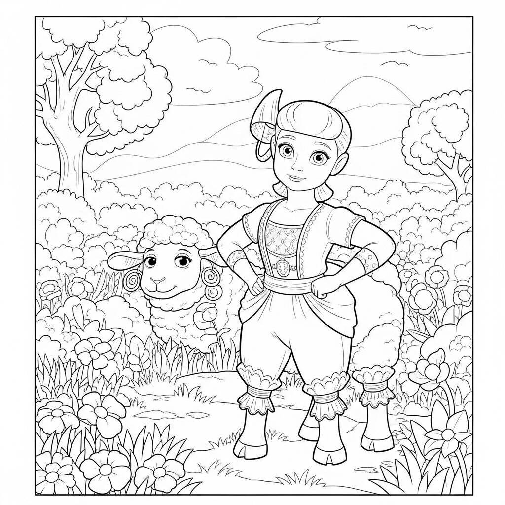 Desenho da Bo Peep do Toy Story para Colorir