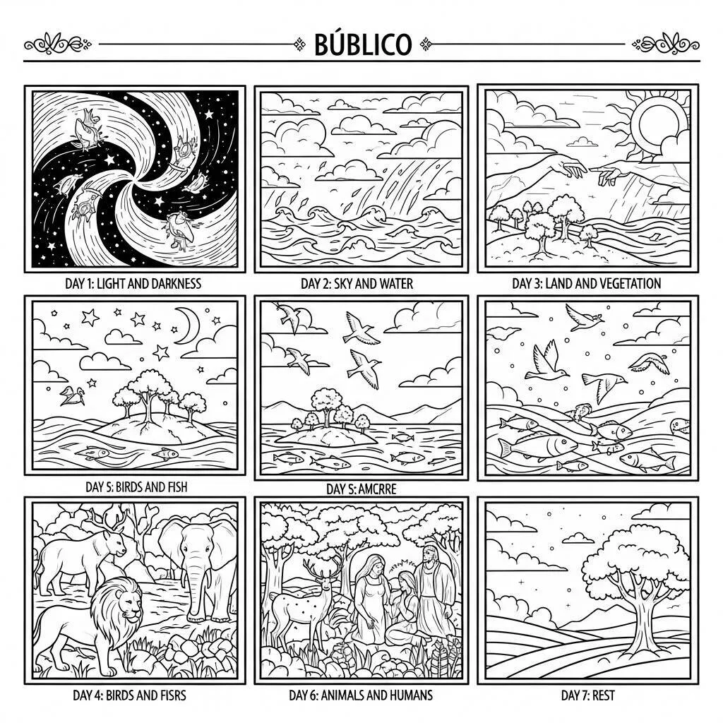 Desenho-da-Criacao-do-Mundo-para-Colorir Desenho da Criação do Mundo para Colorir