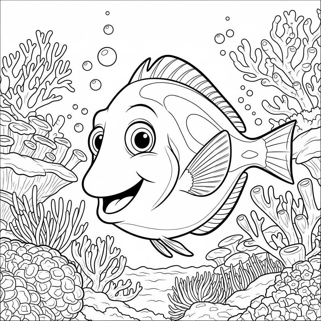 Pagina da colorare di Dory