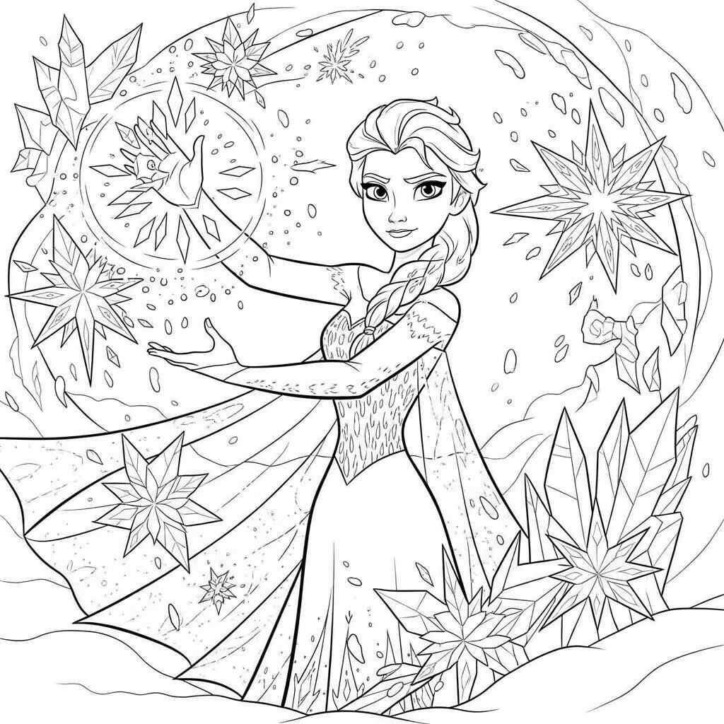Desenho da Elsa para Colorir