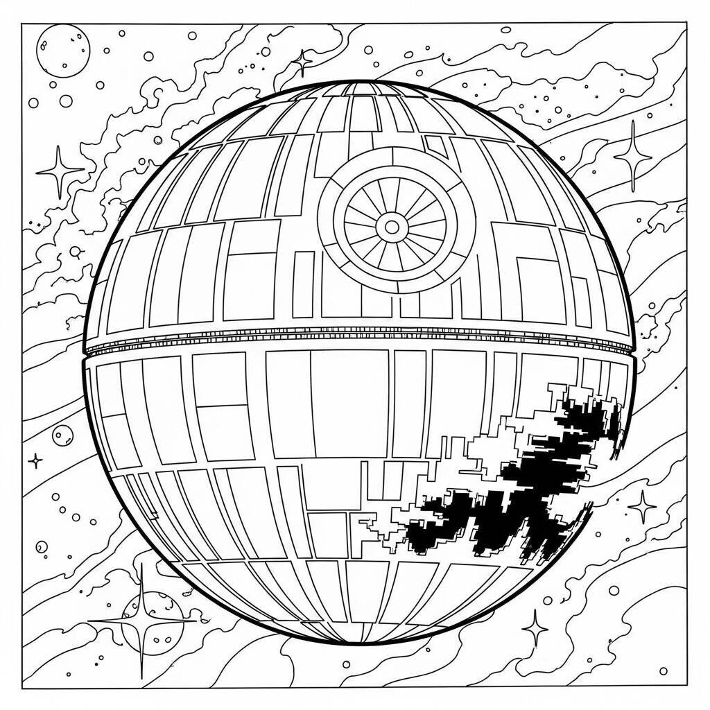 Desenho da Estrela da Morte para Colorir