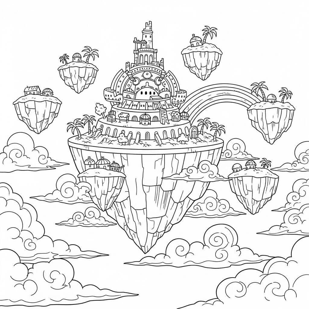 Coloriage de l'île Skypiea