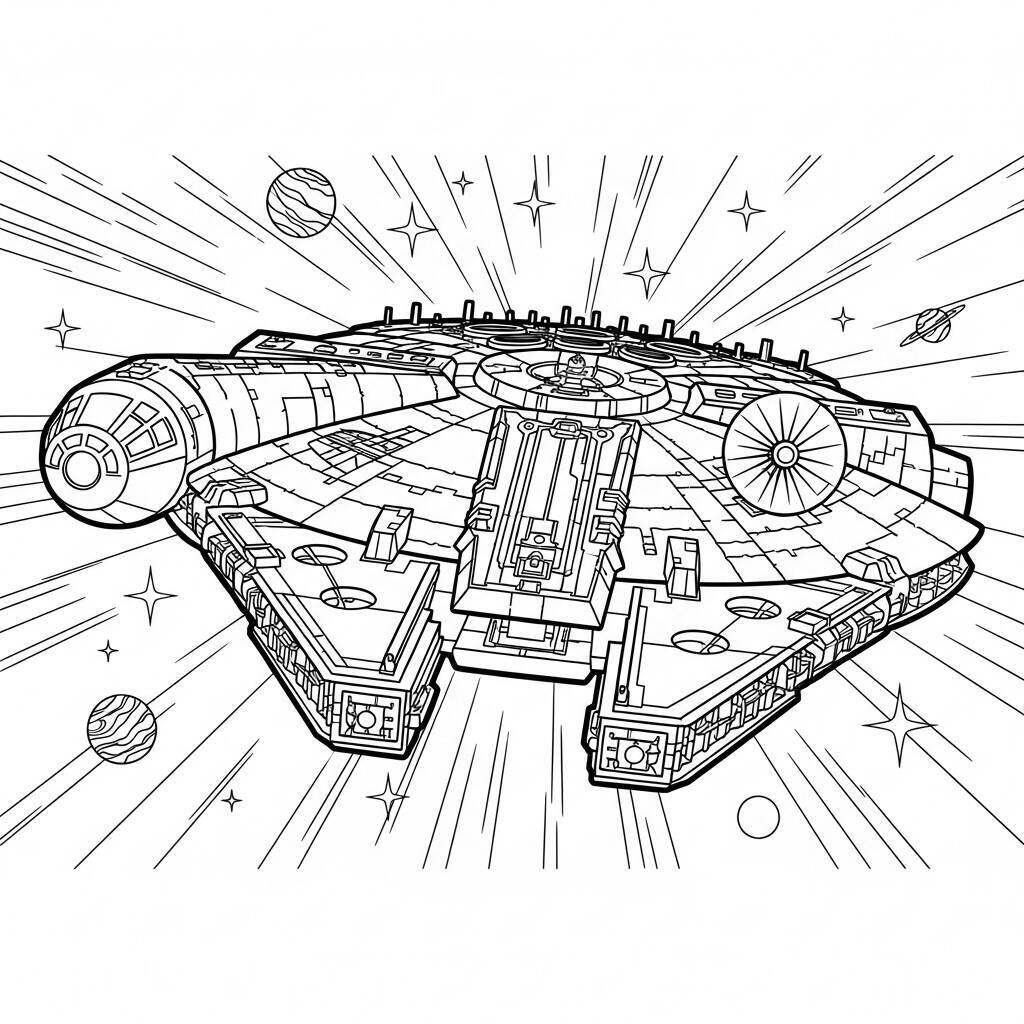 Desenho da Millennium Falcon para Colorir