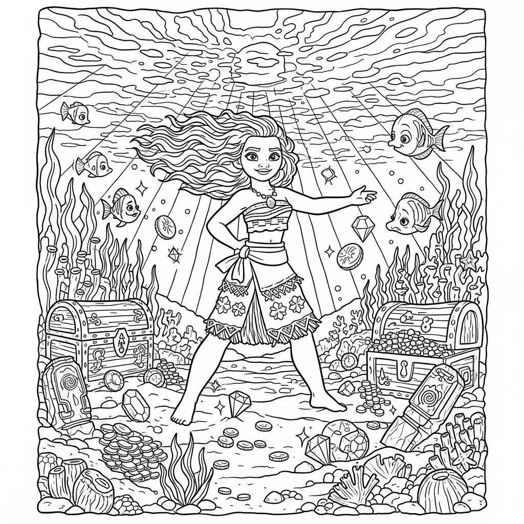 Coloriage Moana et le mystère de l'océan
