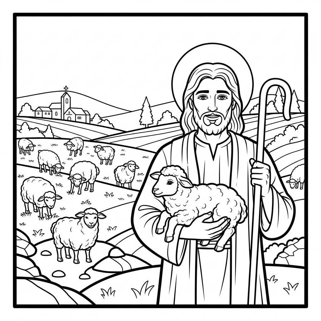 Coloriage La parabole de la brebis perdue