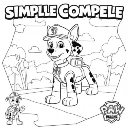 Desenho da Patrulha Canina em Estilo Simples para Colorir