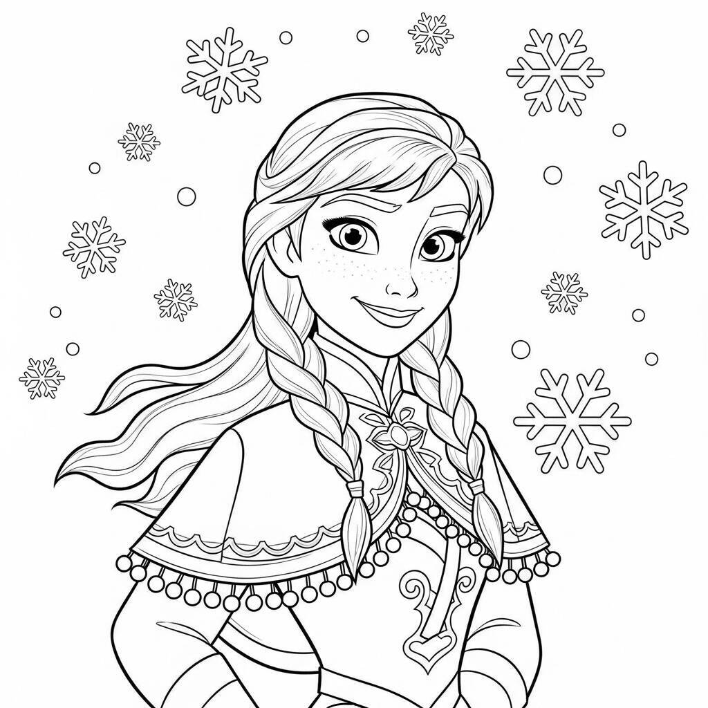 Desenho da Princesa Anna da Disney para Colorir