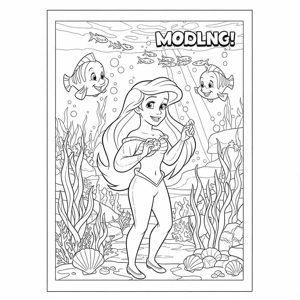 Desenho da Princesa Ariel da Disney para Colorir