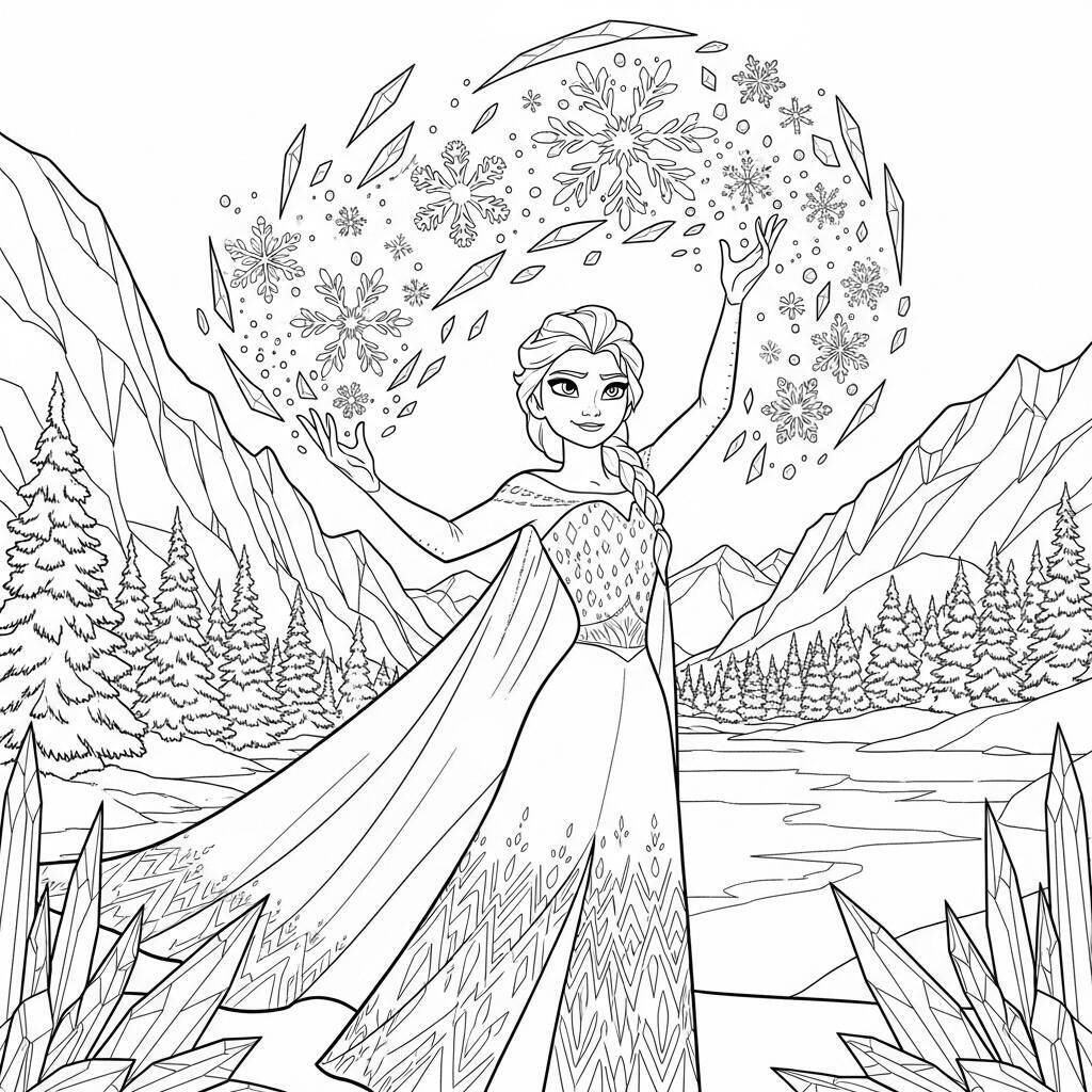 Desenho da Princesa Elsa da Disney para Colorir