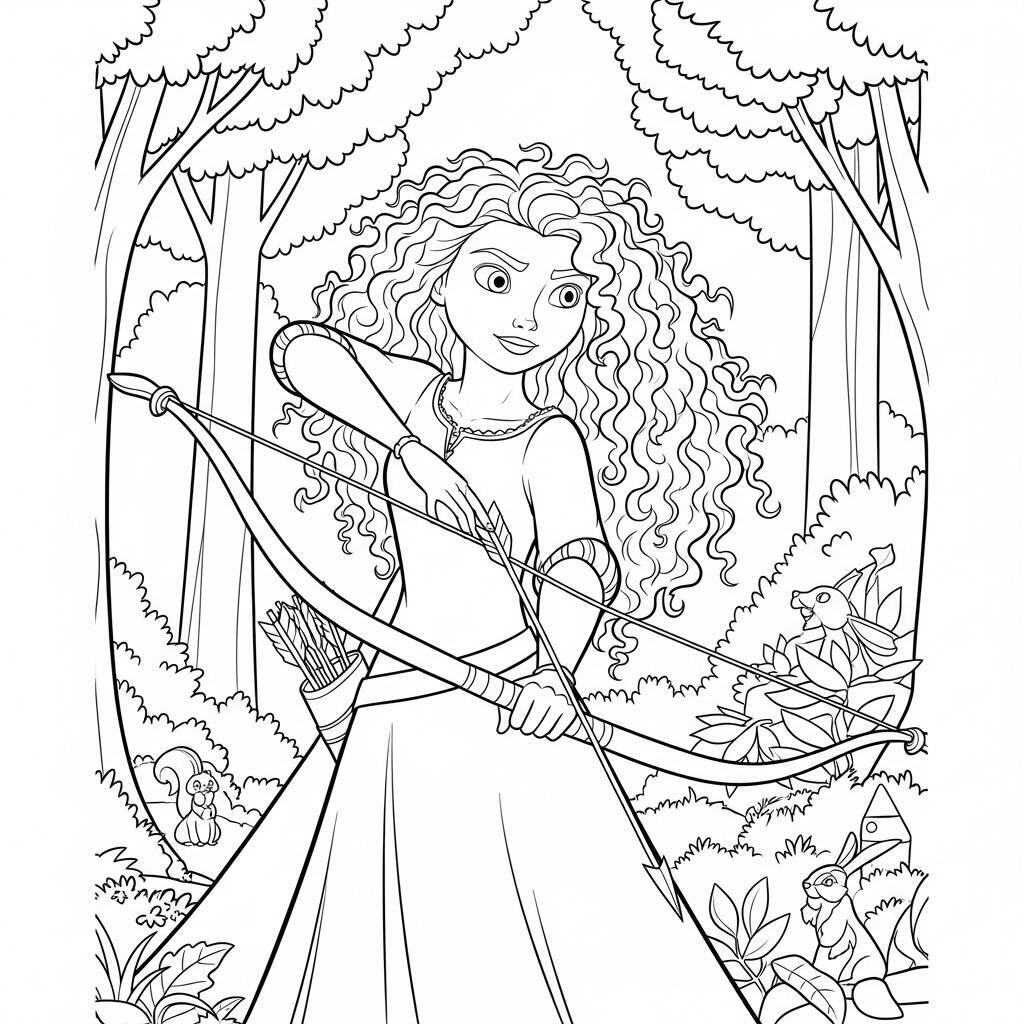 Desenho da Princesa Merida da Disney para Colorir