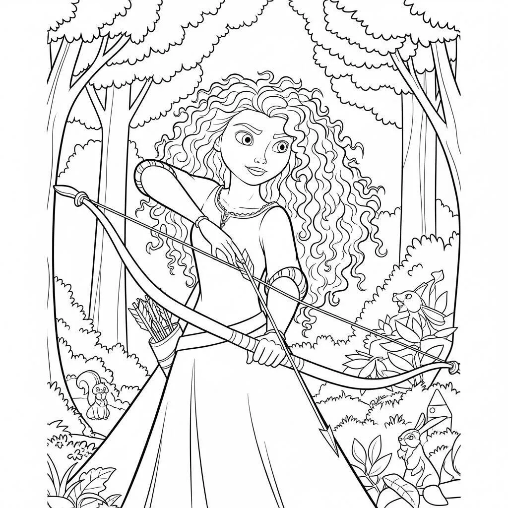 Desenho da Princesa Merida da Disney para Colorir