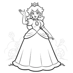 Desenho da Princesa Peach Super Mario para Colorir