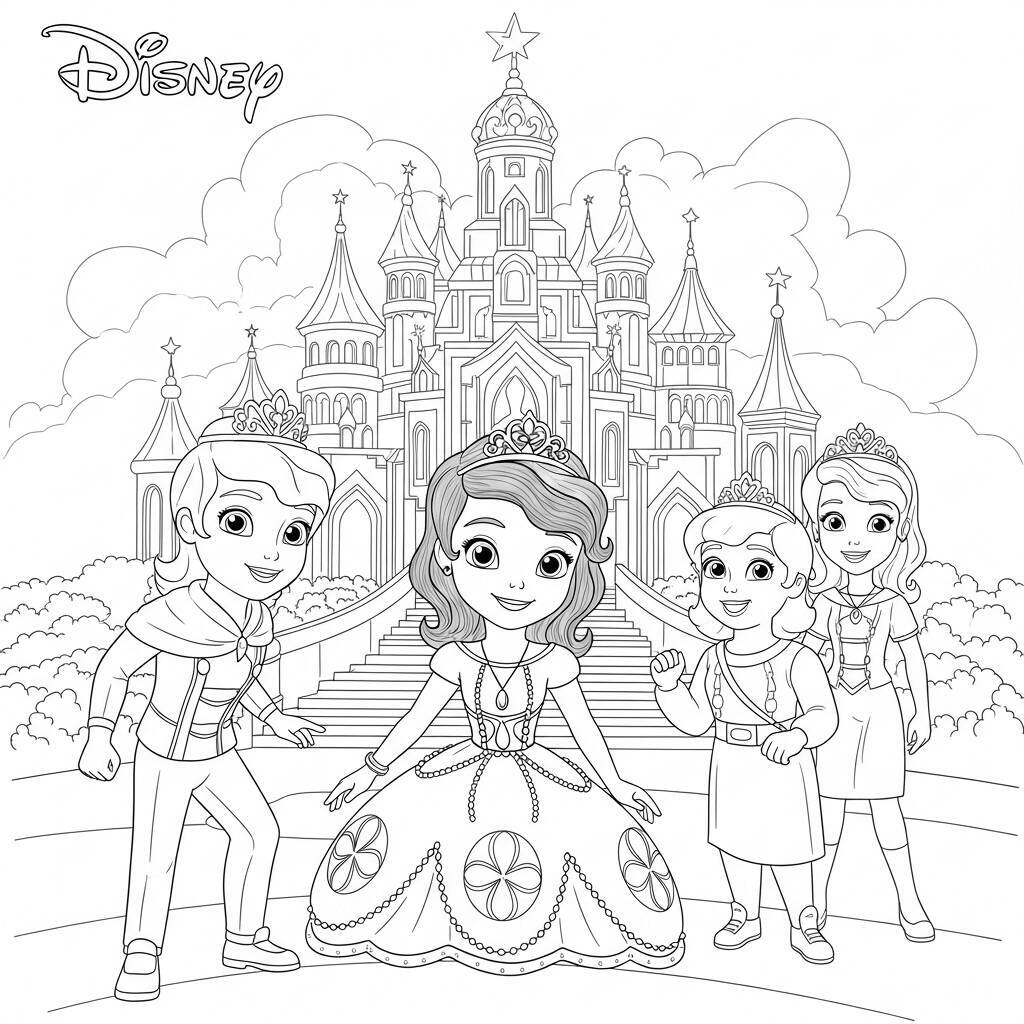 Desenho da Princesa Sofia da Disney para Colorir