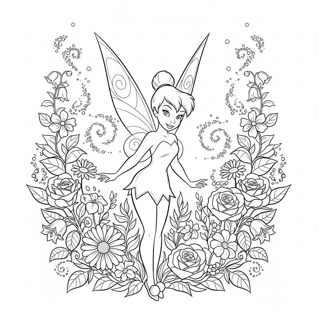 Desenho da Princesa Tinker Bell da Disney para Colorir