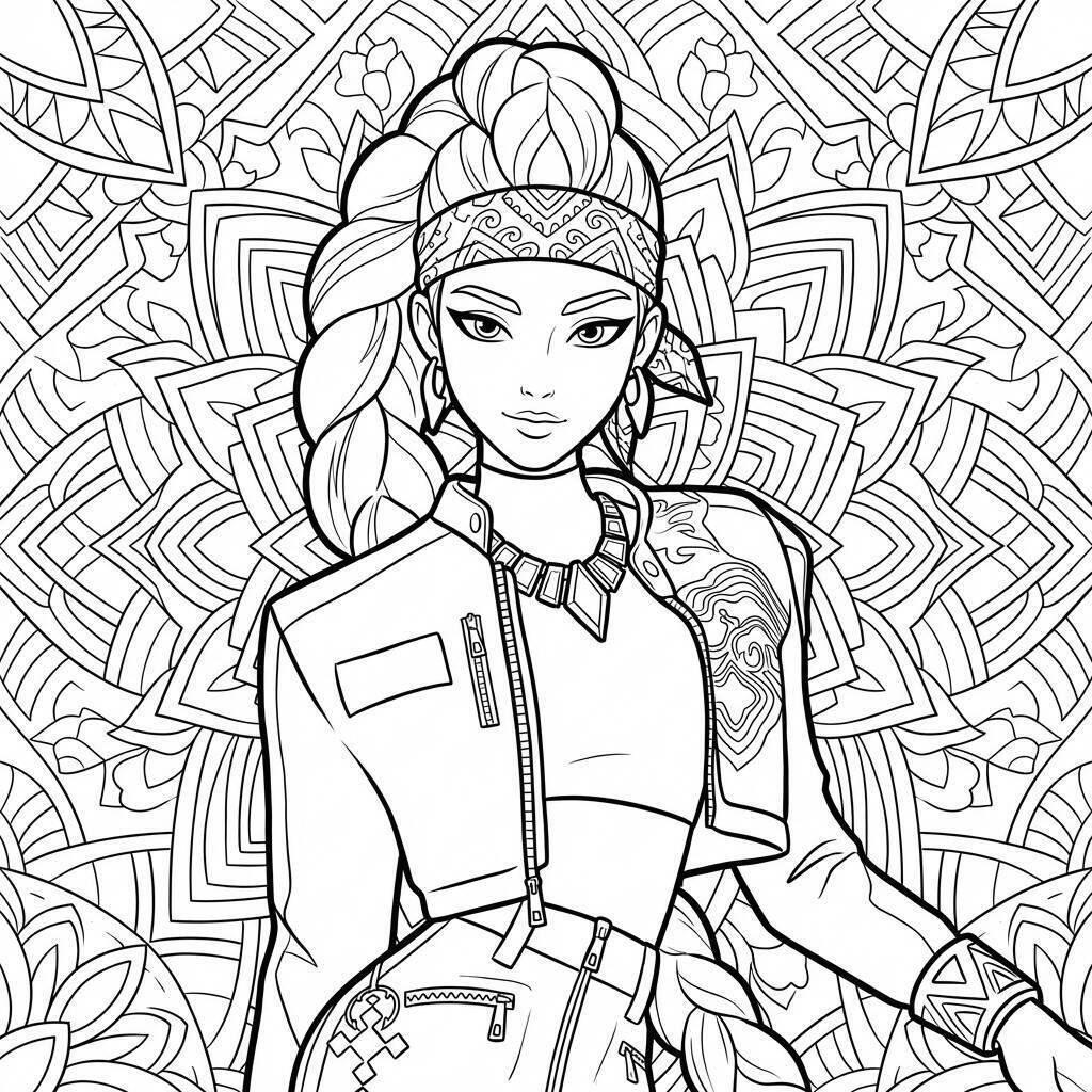 Desenho da Rumi estilosa para colorir