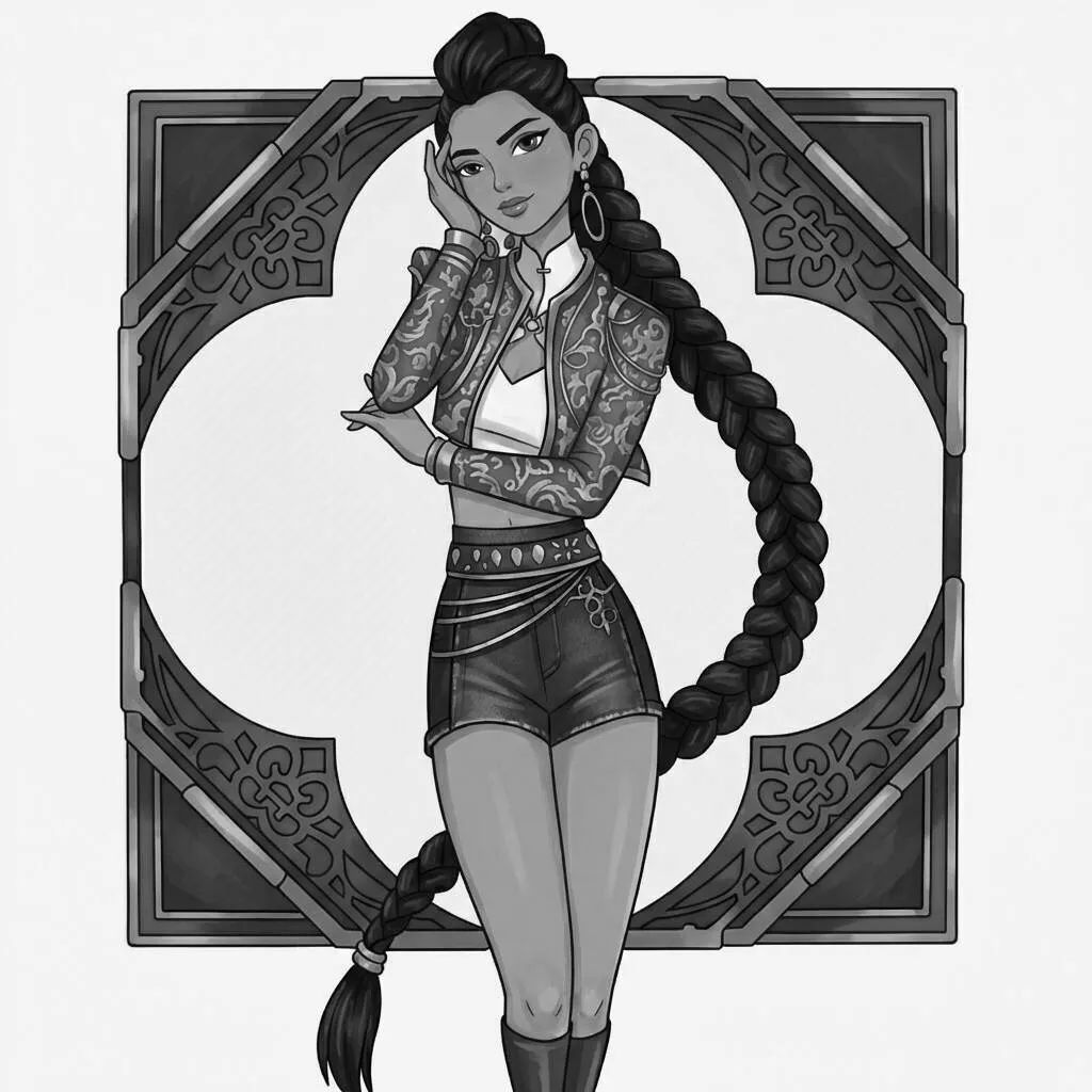 Desenho da Rumi pensativa para colorir