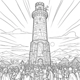 Desenho da Torre de Babel para Colorir