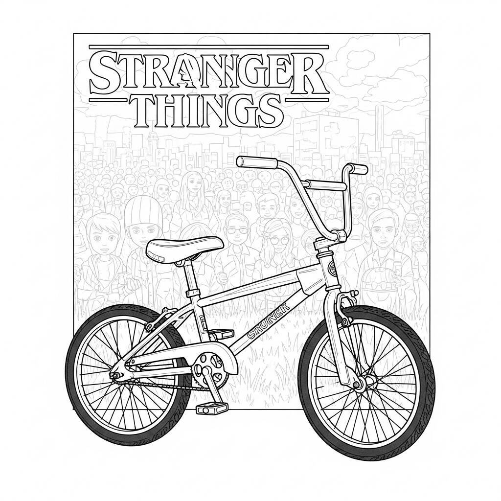 Desenho da bicicleta de Mike de Stranger Things para Colorir