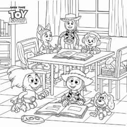 Desenho da escola do Toy Story para Colorir