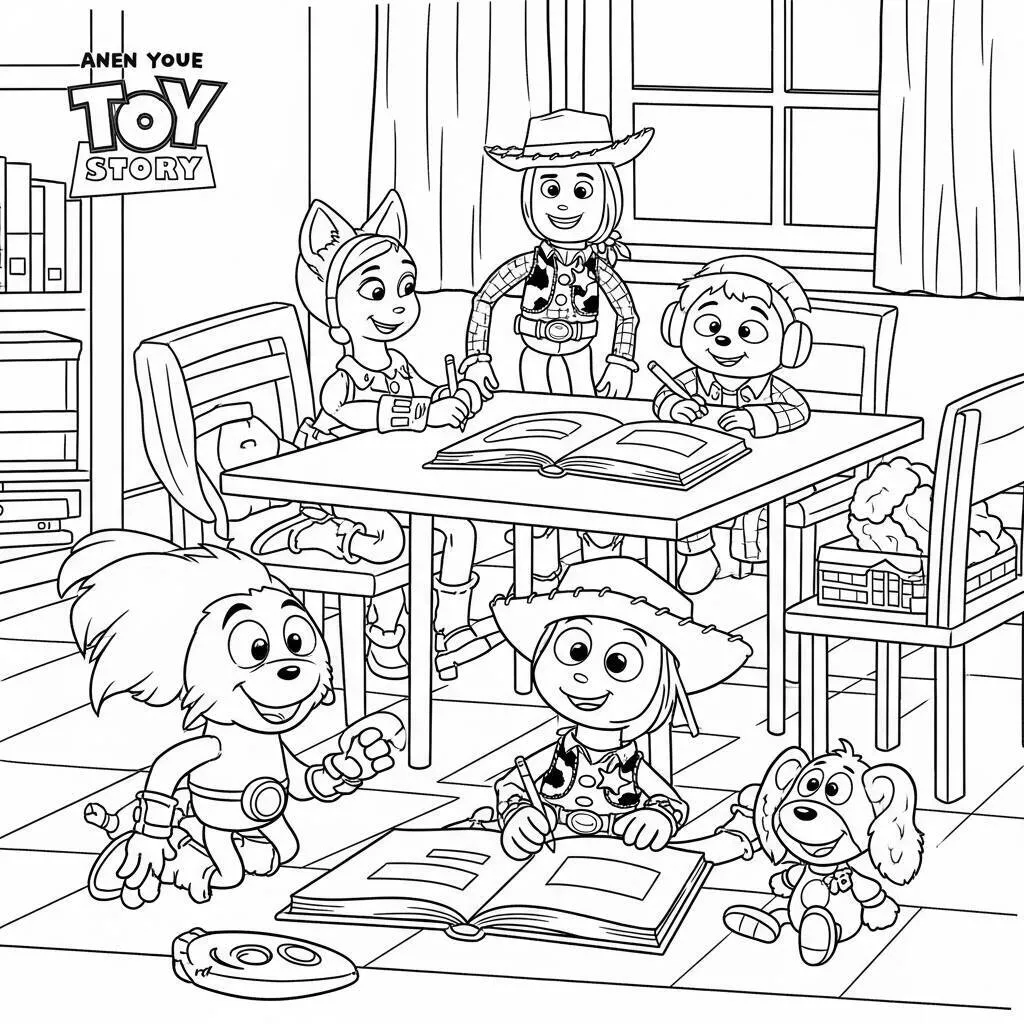 Desenho da escola do Toy Story para Colorir