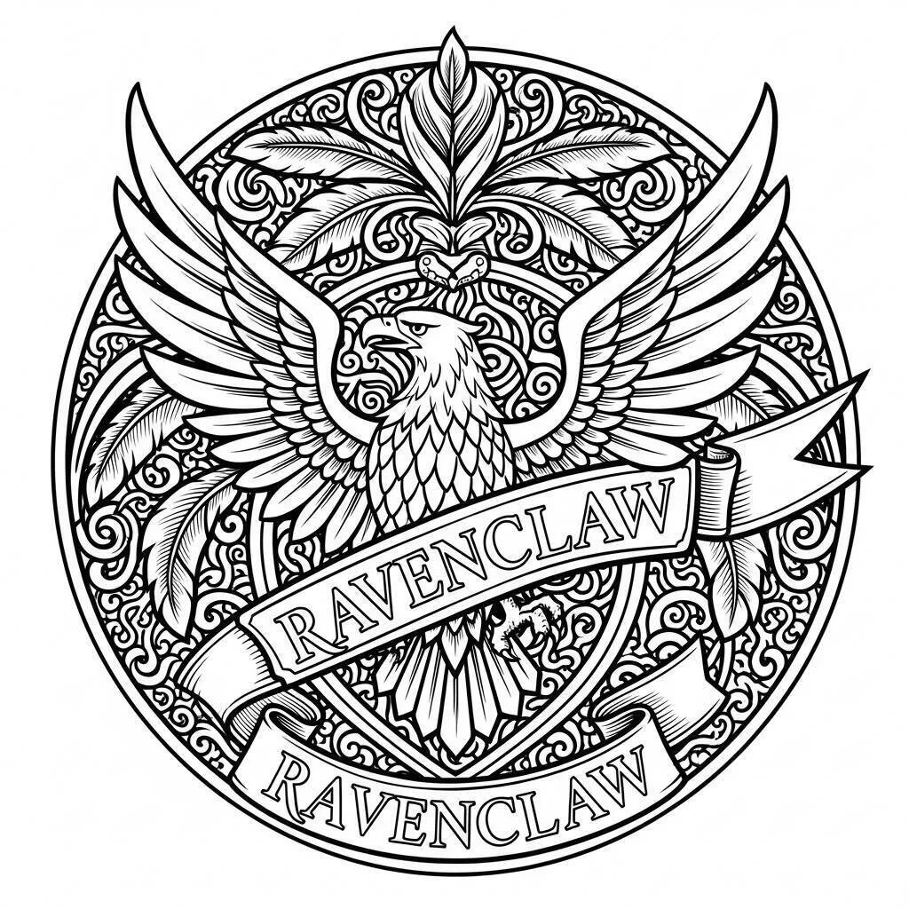 Desenho-de-A-Corvinal-para-Colorir Ausmalbilder Ravenclaw