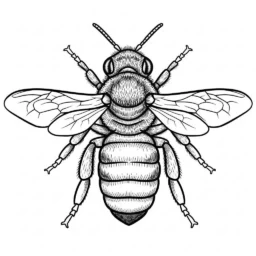 Desenho de Abelha Realista para Colorir