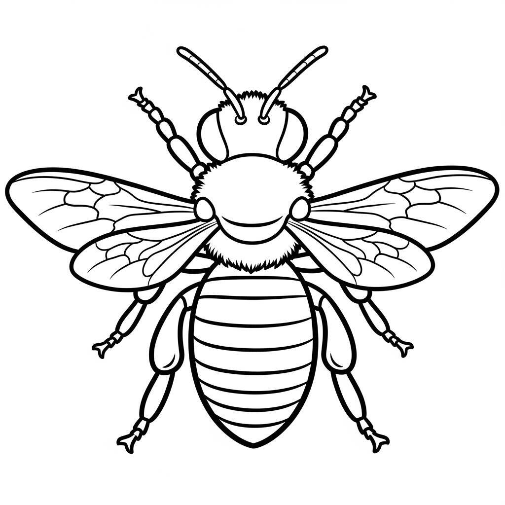 Desenho de Abelha com Listras para Colorir