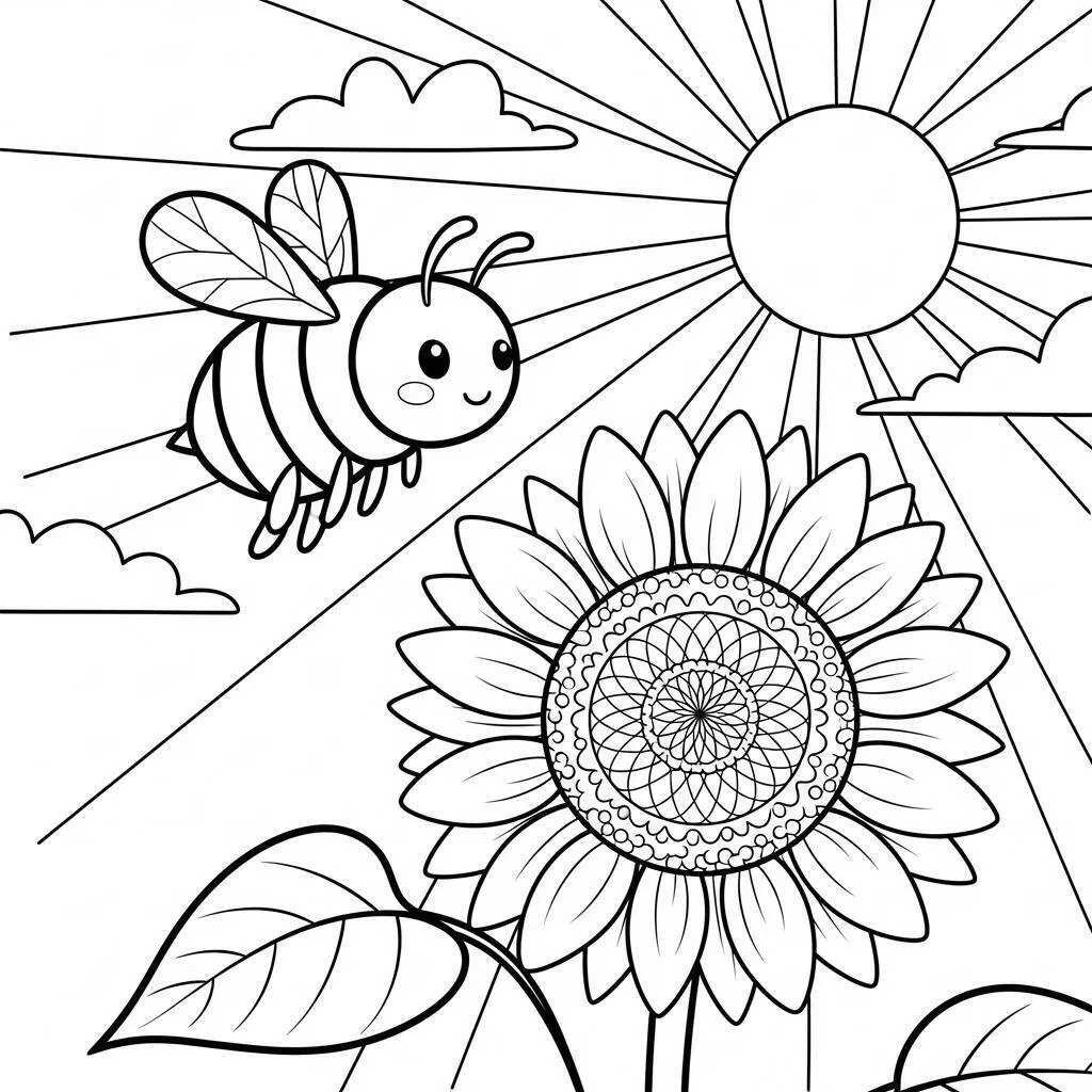Desenho-de-Abelha-para-Colorir Abeja Página Para Colorear