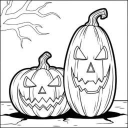 Desenho de Abóbora Com Luzes para Colorir