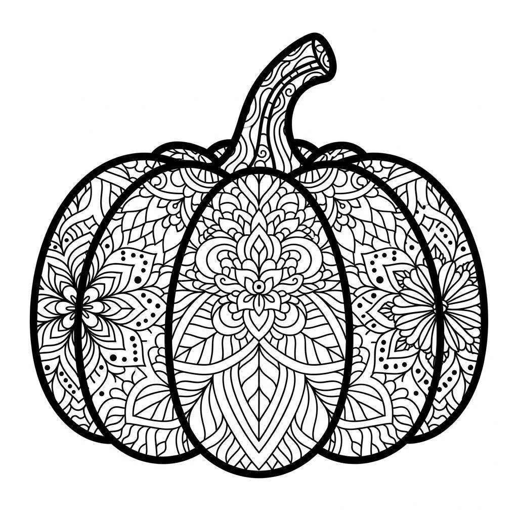 Desenho de Abóbora Decorativa para Colorir