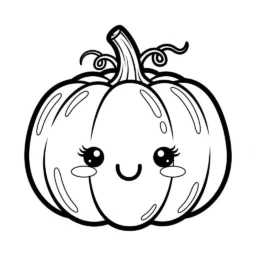 Desenho de Abóbora Kawaii para Colorir