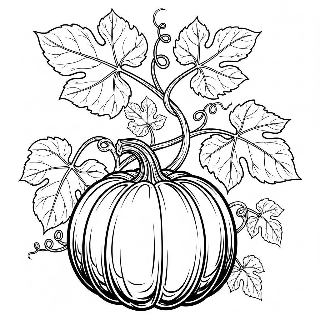 Desenho-de-Abobora-Realista-para-Colorir Desenho de Abóbora Realista para Colorir