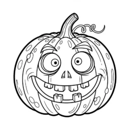 Desenho de Abóbora com Rosto Engraçado para Colorir