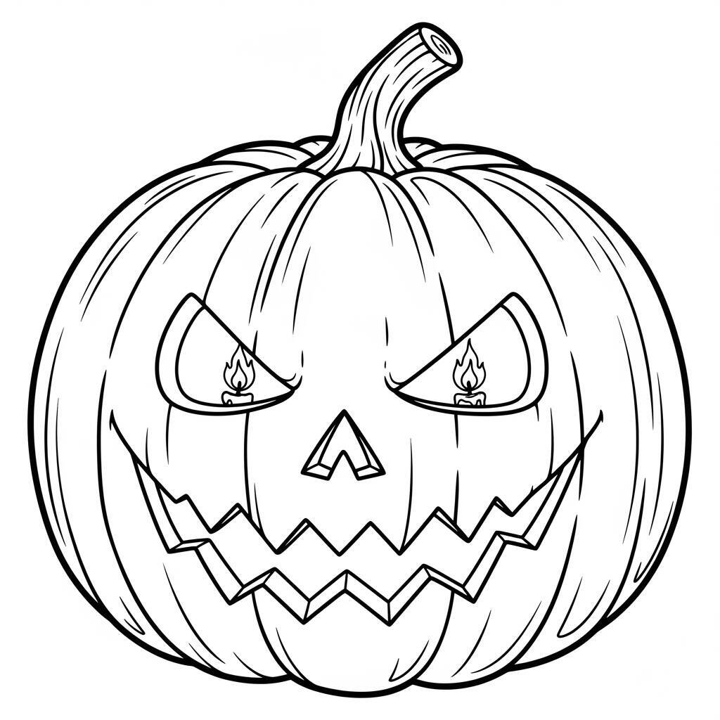 Pagina da colorare di zucca di Halloween