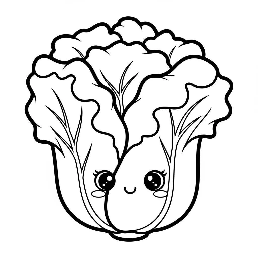 Desenho-de-Alface-para-Colorir Desenho de Alface para Colorir