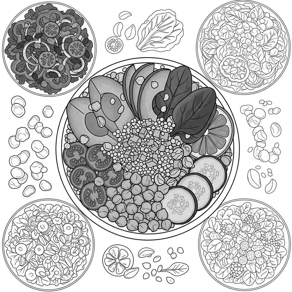 Desenho de Alimentos Saudáveis para Colorir