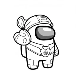Desenho de Among Us Kawaii para Colorir
