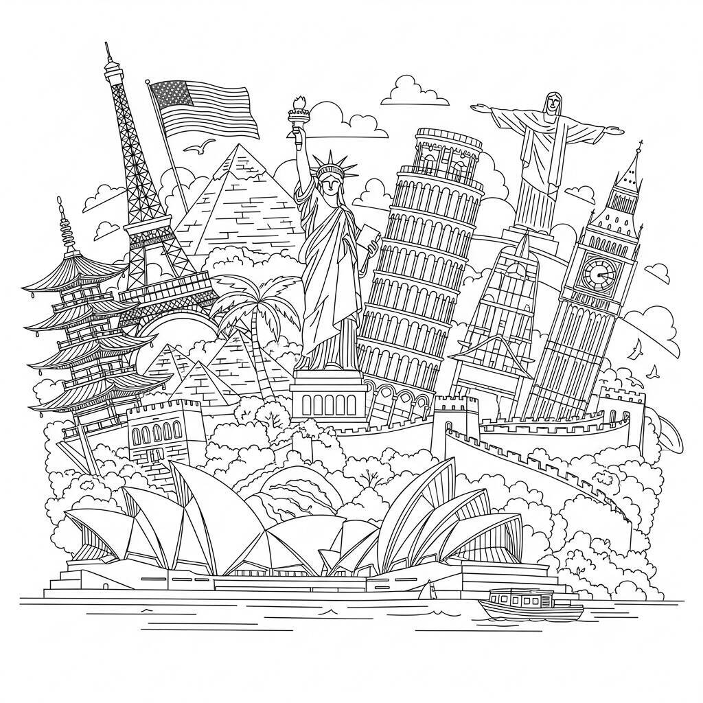 Desenho de Among Us e Viagem para Colorir