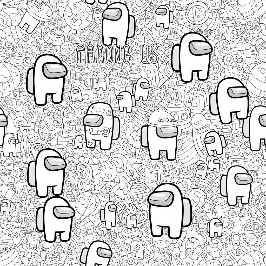 Desenho de Among Us para Adultos para Colorir