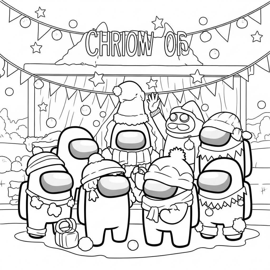 Desenho de Among Us para Feriados para Colorir