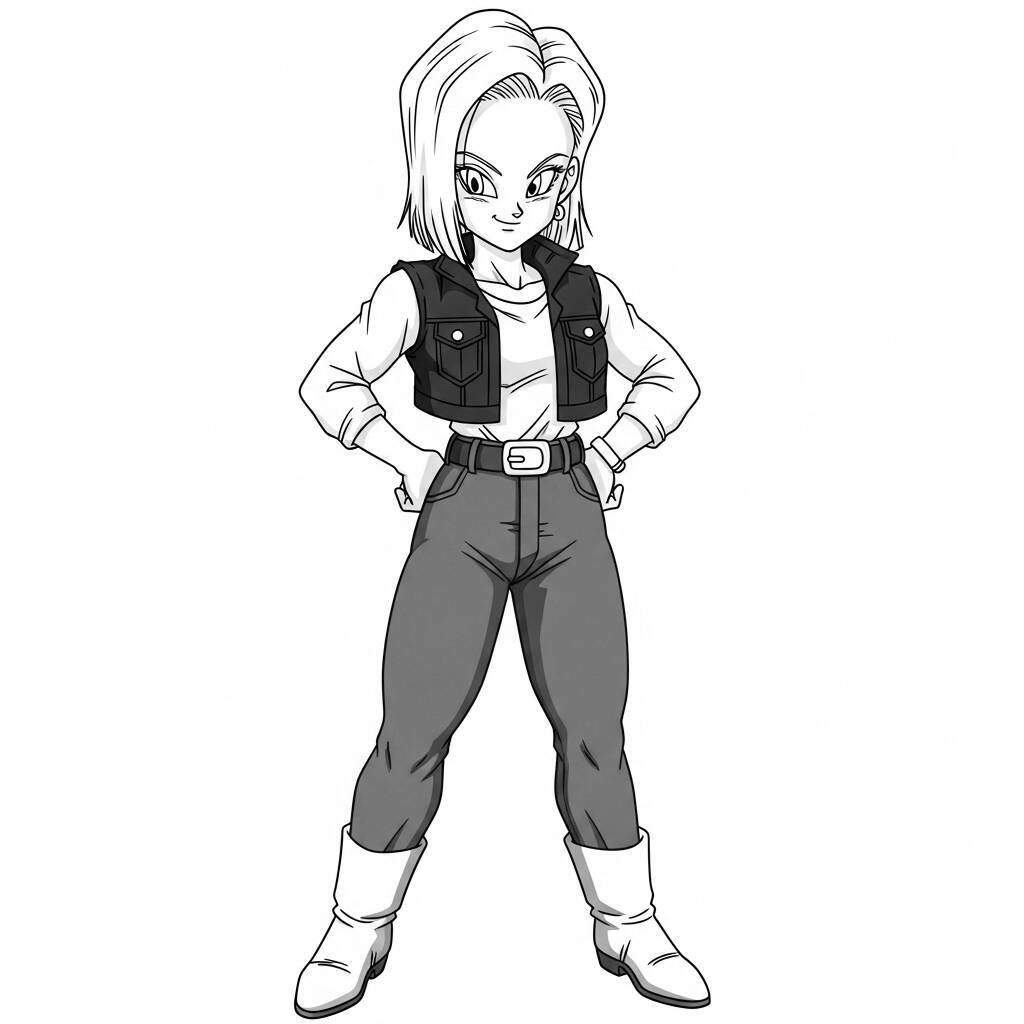 Desenho de Android 18 para Colorir