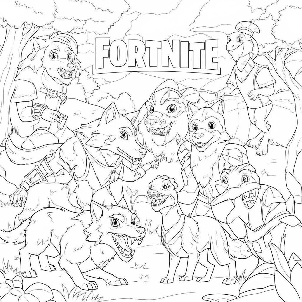 Fortnite Animals Coloring Page
