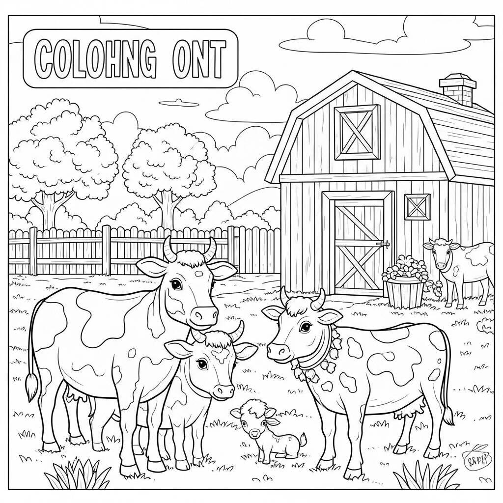 Desenho de Animais da Fazenda para Colorir